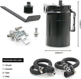 img 3 attached to RULLINE Oil Catch Can Kit for 2011-2019 Ford F150: Passenger 🛢️ Side Oil Separator Reservoir Tank with Breather Filter - Aluminum, Black, 400ml