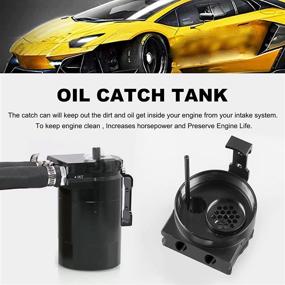 img 1 attached to RULLINE Oil Catch Can Kit for 2011-2019 Ford F150: Passenger 🛢️ Side Oil Separator Reservoir Tank with Breather Filter - Aluminum, Black, 400ml