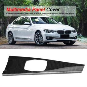 img 2 attached to 🚗 Aramox Carbon Fiber ABS Multimedia Panel Cover for Left-Hand Driving - 3 Series F30 F34, 4 Series F33 F36