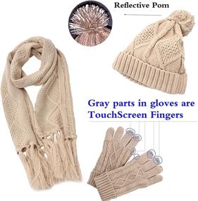 img 3 attached to Winter Accessories Set: Women's Glove, Scarf, Beanie for Cold Weather Girls