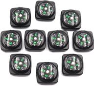 10-pack mini button compasses for wrist watchband, paracord bracelets projects, camping, hiking and more logo