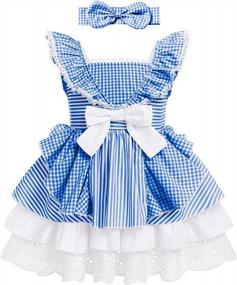 img 4 attached to Toddler Girls' Sleeveless Lace Ruffled Tulle Dress Sweet Lolita Princess Birthday Party Pageant Outfit