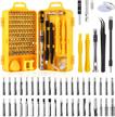 apsung 110 in 1 screwdriver set with slotted, phillips, torx& more bits, non-slip magnetic precision electronics tool kit for repair iphone, android, computer, laptop, watch, glasses, pc etc (yellow) logo