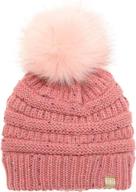 warm & trendy: mirmaru girls winter knitted beanie - must-have accessory for cold weather logo