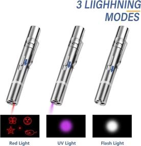 img 3 attached to 🐾 Red LED Light Laser Pointer for Indoor Cats and Dogs - Long Range 3 Modes, USB Rechargeable, Cat Toy for Playtime and Exercise