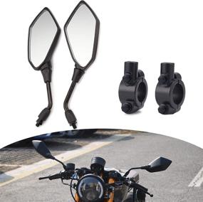 img 4 attached to 🔍 DKMOTORK 1505 Convex Rear View Side Mirrors for ATV Scooter Cruiser Electric Bicycle Sportster Off-road Street Dirt Bike