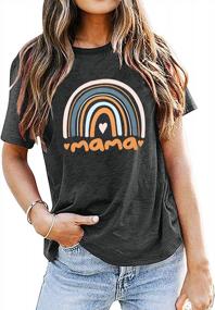 img 3 attached to Funny Rainbow Shirt For Moms: MYHALF Mama Women'S Tee Tops On Mothers Day!