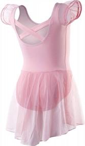 img 4 attached to DIPUG Girls' Ballet Leotard With Skirt, Flutter Sleeves, And Criss-Cross Back - Toddler Dance Leotards For Enhanced Performance