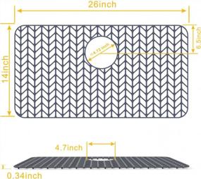 img 2 attached to 26''X 14'' Silicone Sink Mat Protectors - Farmhouse Stainless Steel Accessory With Rear Drain For Enhanced Kitchen Sink Protection By JOOKKI.