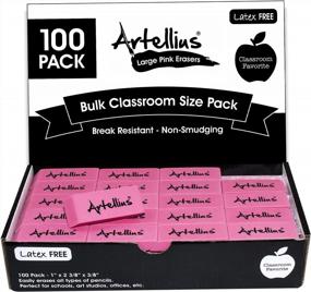 img 4 attached to Latex & Smudge Free Pink Erasers - Pack Of 100 Large Size Pieces - Perfect For Classrooms, Art Classes, Homeschooling, Offices, And More - Bulk School Supplies