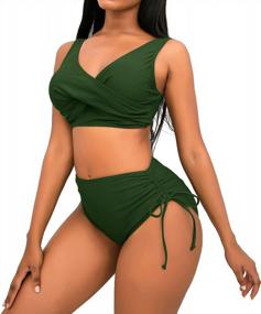 img 3 attached to Flaunt A Sensational Look With Cysincos Women'S Front Criss Cross Wrap Bikini Set!