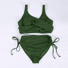 img 1 attached to Flaunt A Sensational Look With Cysincos Women'S Front Criss Cross Wrap Bikini Set!