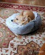 img 1 attached to Grey Anti-Anxiety Donut Dog Bed For Small Medium Dogs - Calming Pet Cuddler Bed With Soft Plush Faux Fur, Machine Washable And Anti-Slip Bottom By JOEJOY review by Paul Milonas