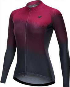 img 4 attached to Women'S Long Sleeve Cycling Jersey: NUCKILY Quick Dry Breathable Bike Shirt W/ 4 Pockets