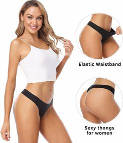 img 3 attached to Wealurre Women'S Microfiber Low Rise No Show Thong Underwear Panties.