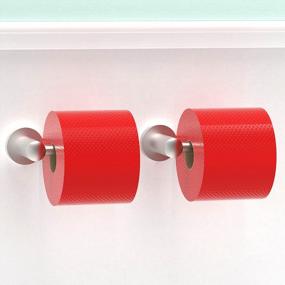 img 2 attached to 2 Pack Stainless Steel Rust Proof Bathroom Toilet Tissue Paper Holder For Mega Roll - Brushed Nickel SAFETY+BEAUTY