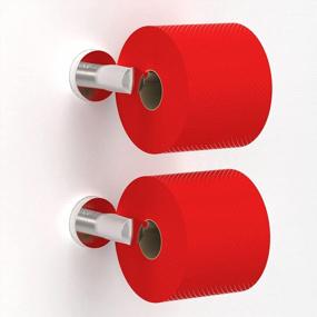 img 4 attached to 2 Pack Stainless Steel Rust Proof Bathroom Toilet Tissue Paper Holder For Mega Roll - Brushed Nickel SAFETY+BEAUTY