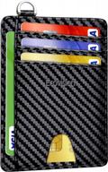 rfid blocking credit card holder wallet for men and women with detachable d-shackle - ecovision slim minimalist front pocket design logo