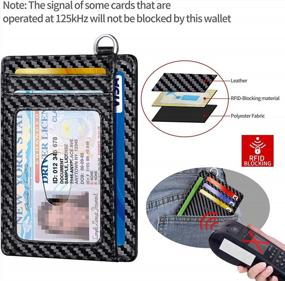 img 1 attached to RFID Blocking Credit Card Holder Wallet For Men And Women With Detachable D-Shackle - EcoVision Slim Minimalist Front Pocket Design