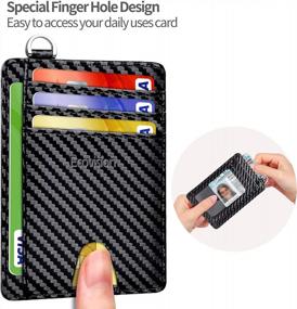 img 2 attached to RFID Blocking Credit Card Holder Wallet For Men And Women With Detachable D-Shackle - EcoVision Slim Minimalist Front Pocket Design