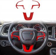 🔴 red voodonala steering wheel trim for 2015-2019 dodge challenger, charger, 2014-2019 dodge durango, jeep grand cherokee srt8 logo