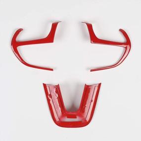 img 2 attached to 🔴 Red Voodonala Steering Wheel Trim for 2015-2019 Dodge Challenger, Charger, 2014-2019 Dodge Durango, Jeep Grand Cherokee SRT8