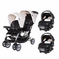 double stroller with 2 infant car seats - baby trend sit n stand compact & easy fold with ally 35 carriers and cozy covers logo