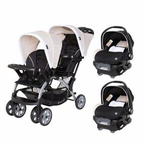img 4 attached to Double Stroller With 2 Infant Car Seats - Baby Trend Sit N Stand Compact & Easy Fold With Ally 35 Carriers And Cozy Covers