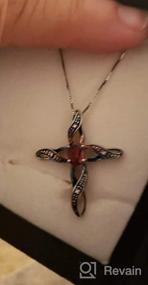 img 6 attached to RYLOS Silver 925 Cross Necklace 💎 with Gemstone & Diamonds: Birthstone Womens Jewelry