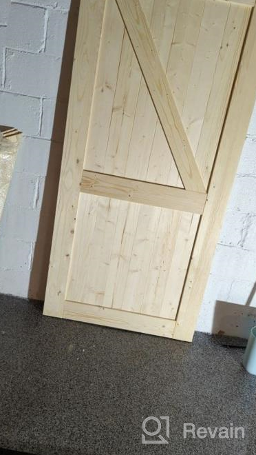 img 1 attached to 32In X 84In Sliding Barn Door Kit With 6Ft Hardware & Handle - Pre-Drilled Solid Spruce Wood Panelled Slab, K-Frame | SMARTSTANDARD review by Jack Edwards