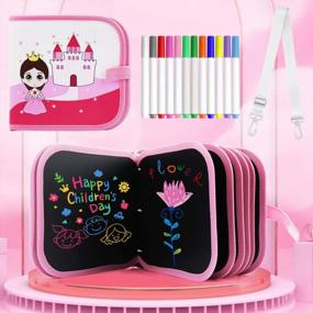 img 4 attached to Erasable Drawing Pad For Kids, Princess Coloring And Activity Book For Girls And Boys Ages 3-5, Perfect For Preschool Education, Travel Games, And Airplane Activities - AriTan Toys