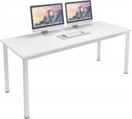 sleek and sturdy 62.9-inch office desk: perfect for home and gaming setup - buy the sogesfurniture computer desk white logo