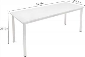 img 3 attached to Sleek And Sturdy 62.9-Inch Office Desk: Perfect For Home And Gaming Setup - Buy The Sogesfurniture Computer Desk White