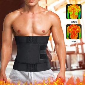 img 3 attached to Men'S Neoprene Sweat Waist Trimmer Belt For Weight Loss, Tummy Control & Body Shaping - TAILONG Sport Girdle Shapewear