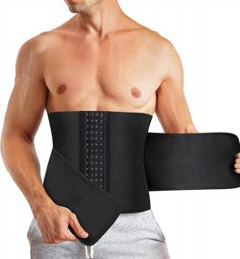 img 4 attached to Men'S Neoprene Sweat Waist Trimmer Belt For Weight Loss, Tummy Control & Body Shaping - TAILONG Sport Girdle Shapewear