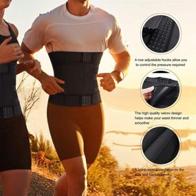 img 2 attached to Men'S Neoprene Sweat Waist Trimmer Belt For Weight Loss, Tummy Control & Body Shaping - TAILONG Sport Girdle Shapewear