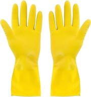🧤 steadmax 3 pack small size yellow cleaning dish gloves - premium natural rubber latex, disposable kitchen dishwasher gloves (3 pairs) logo
