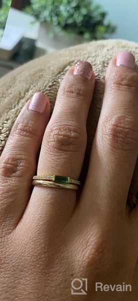 img 1 attached to Dainty Baguette CZ Wedding Band Ring With Emerald Cut Stones For Stacking And Anniversaries - Minimalist Elegance For Her review by Kyle Beaner