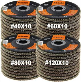 img 4 attached to KSEIBI 4.5 Inch Aluminum Oxide Grit 40 60 80 120 Flap Discs Sanding Grinding Wheels (Pack Of 40)