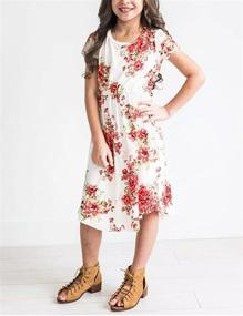 img 2 attached to 👗 Floral Casual Sleeve Dresses for Toddler Girls' Clothing at Dresses+