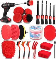 🧹 complete 24pcs car detailing brush set with cleaning gel - ultimate auto cleaning tools kit for interior, exterior, wheels, dashboard логотип