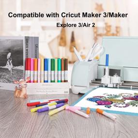 img 1 attached to 36 шт. в упаковке DOOHALO Dual Tip Fine Point Pens для Cricut Maker 3/Maker/Explore 3/Air 2 — идеальные маркеры для письма, рисования, раскрашивания, рисования и рукоделия Аксессуары с наконечниками 0,4/1,0