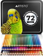 premium artisto colored pencils set of 72 with soft core leads, blendable and vibrant colors, ideal for novice and expert artists logo