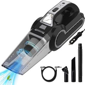 img 4 attached to 🔸 Enpro Handheld Vacuums - Multifunction Car Vacuum Cleaner with Searchlight, Tire Pressure Gauge, and Car Inflator - 120W DC 12V - Powerful Suction up to 6500Pa - Ideal for Wet and Dry Cleaning