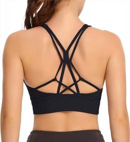 img 3 attached to Medium Support Strappy Yoga Sports Bras For Women With Padded Tank Top - Lemedy
