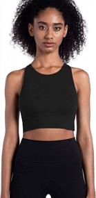 img 4 attached to Medium Support Strappy Yoga Sports Bras For Women With Padded Tank Top - Lemedy