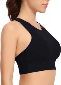 img 1 attached to Medium Support Strappy Yoga Sports Bras For Women With Padded Tank Top - Lemedy