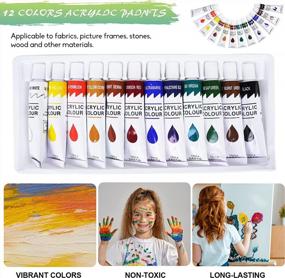 img 3 attached to Get Creative With The Tavolozza 26Pcs Tabletop Easel Painting Set: Ideal Mix Media Kit For Beginners, Kids And Adults