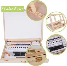 img 2 attached to Get Creative With The Tavolozza 26Pcs Tabletop Easel Painting Set: Ideal Mix Media Kit For Beginners, Kids And Adults