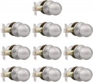 gobrico 10pack round closet/hall door knobs interior passage locksets satin nickle finish logo